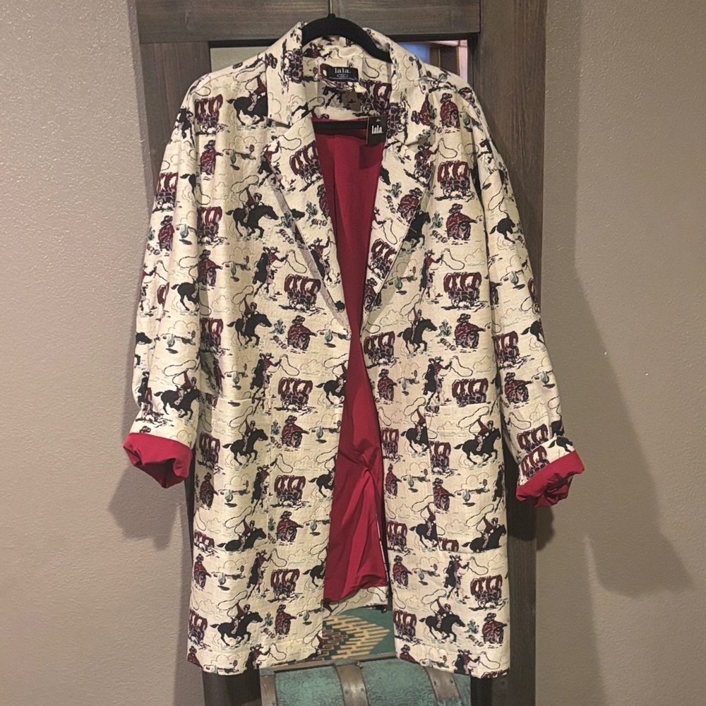 Scorpio Coat in Giddy Up Girl Jacquard